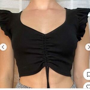 Zara Black Crop top,‎ Small